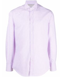 Camicia a maniche lunghe viola chiaro di Brunello Cucinelli