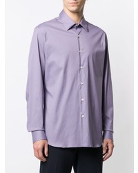 Camicia a maniche lunghe viola chiaro di Prada