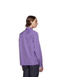 Camicia a maniche lunghe viola chiaro di Prada