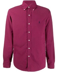 Camicia a maniche lunghe viola melanzana di Polo Ralph Lauren