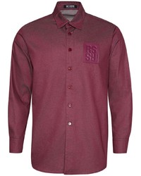 Camicia a maniche lunghe viola melanzana di Raf Simons