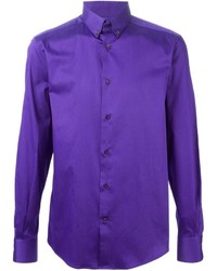 Camicia a maniche lunghe viola di Versace