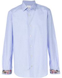 Camicia con stampa cachemire azzurra di Paul Smith