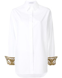 Camicia decorata bianca di Alberta Ferretti