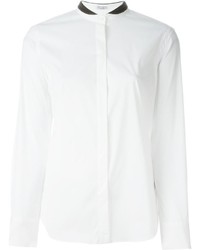 Camicia decorata bianca di Brunello Cucinelli