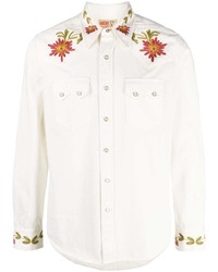 Camicia di jeans a fiori bianca di Ralph Lauren RRL