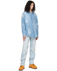 Camicia di jeans azzurra di 424
