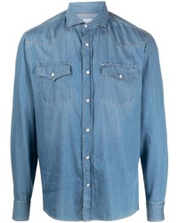 Camicia di jeans azzurra di Brunello Cucinelli
