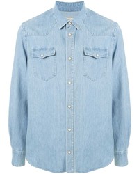 Camicia di jeans azzurra di MAISON KITSUNÉ
