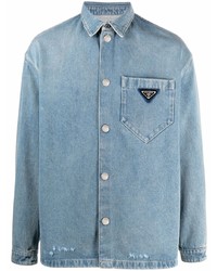 Camicia di jeans azzurra di Prada