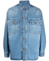 Camicia di jeans azzurra di Versace