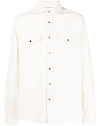 Camicia di jeans bianca di Brunello Cucinelli