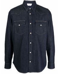 Camicia di jeans blu scuro di Alexander McQueen