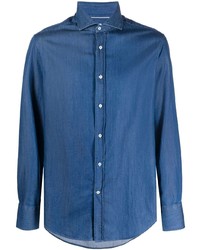 Camicia di jeans blu scuro di Brunello Cucinelli