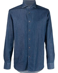 Camicia di jeans blu scuro di Corneliani