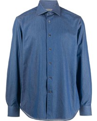 Camicia di jeans blu scuro di Corneliani