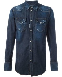 Camicia di jeans blu scuro di DSQUARED2