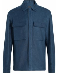 Camicia di jeans blu scuro di Ermenegildo Zegna