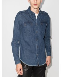 Camicia di jeans blu scuro di Balmain