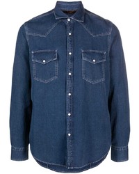 Camicia di jeans blu scuro di Moorer