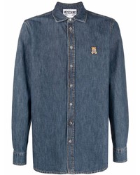 Camicia di jeans blu scuro di Moschino
