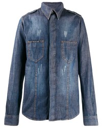 Camicia di jeans blu scuro di Philipp Plein