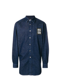 Camicia di jeans blu scuro di Raf Simons
