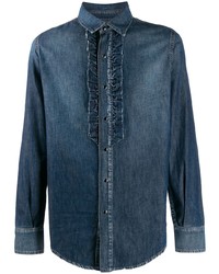 Camicia di jeans blu scuro di Saint Laurent