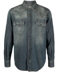 Camicia di jeans blu scuro di Saint Laurent