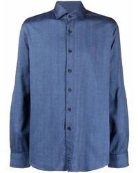 Camicia di jeans blu scuro di Xacus