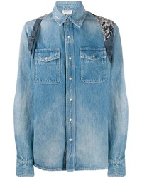 Camicia di jeans blu di Alexander McQueen