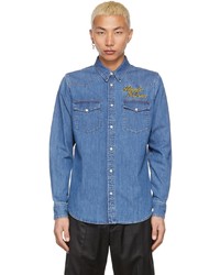 Camicia di jeans blu di Alexander McQueen