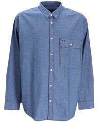 Camicia di jeans blu di Armani Exchange