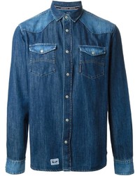 Camicia di jeans blu di Armani Jeans