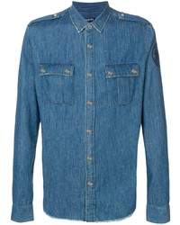 Camicia di jeans blu di Balmain