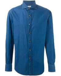 Camicia di jeans blu di Brunello Cucinelli