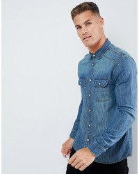 Camicia di jeans blu di Burton Menswear