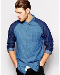 Camicia di jeans blu
