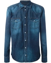 Camicia di jeans blu di Dolce & Gabbana