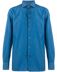 Camicia di jeans blu di Ermenegildo Zegna