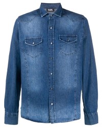 Camicia di jeans blu di Karl Lagerfeld