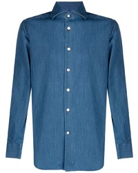 Camicia di jeans blu di Kiton