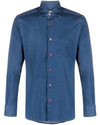 Camicia di jeans blu di Kiton