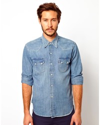 Camicia di jeans blu di Levis Vintage