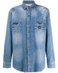 Camicia di jeans blu di Philipp Plein