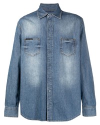 Camicia di jeans blu di Philipp Plein