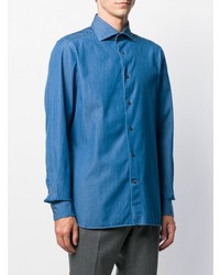 Camicia di jeans blu di Ermenegildo Zegna