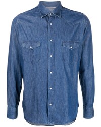 Camicia di jeans blu di Tintoria Mattei