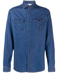 Camicia di jeans blu di Z Zegna