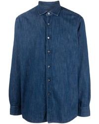 Camicia di jeans blu di Zegna